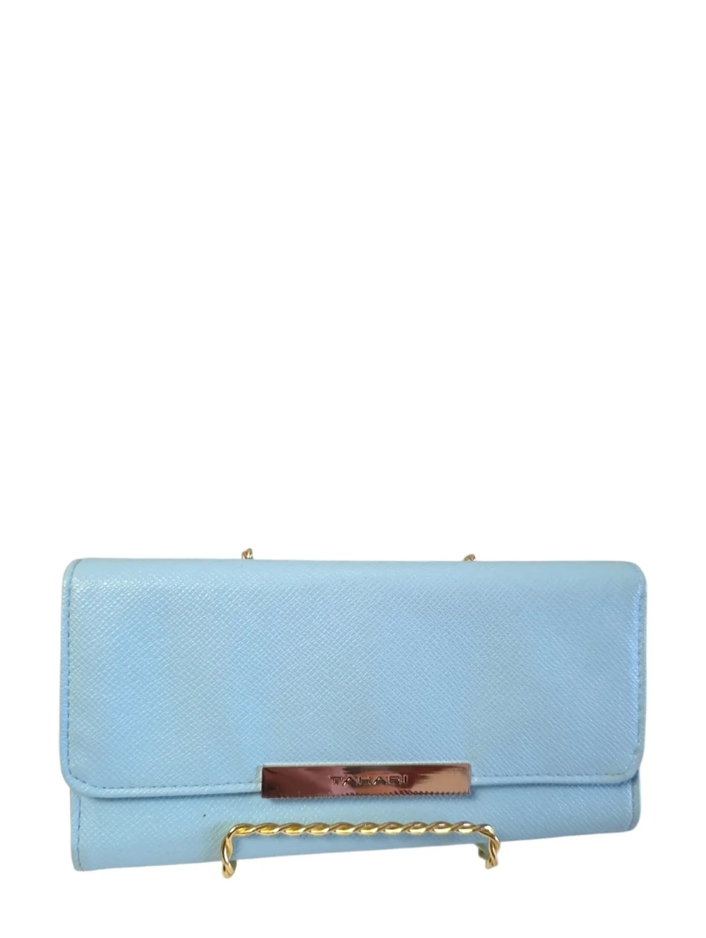 Tahari Light Blue Clutch Wallet RFID Snap Closure Multi Compartment